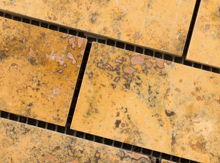 Gold Travertine 2x4 Honed Mosaic Tile - TILE & MOSAIC DEPOT
