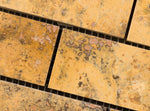 Gold Travertine 2x4 Honed Mosaic Tile