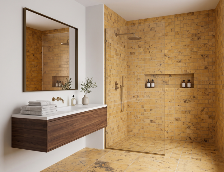 Gold Travertine 2x4 Honed Mosaic Tile (Clearance) - TILE AND MOSAIC DEPOT