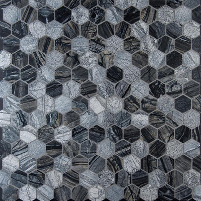 Henley Multi Finish Hexagon Mosaic Tile - TILE & MOSAIC DEPOT