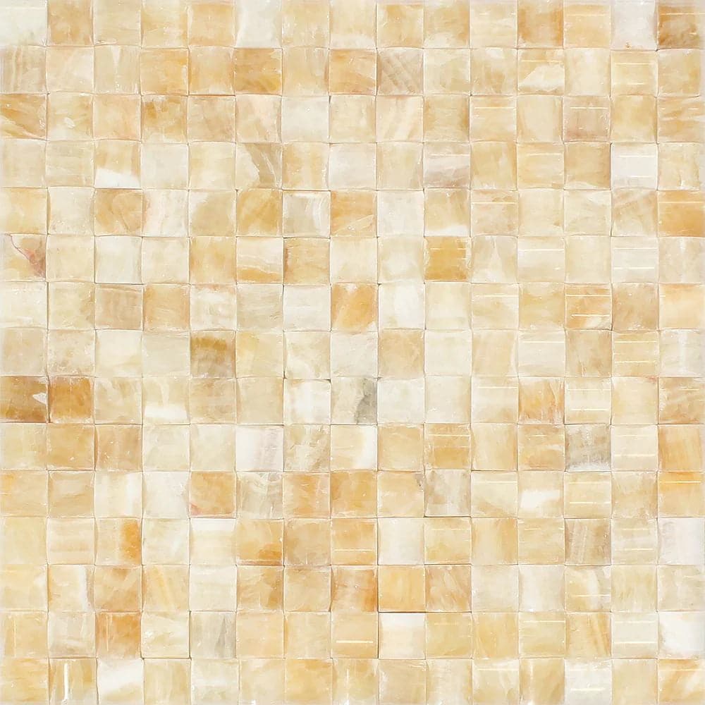 Honey Onyx 3D Pillow Polished Mosaic Tile - TILE & MOSAIC DEPOT
