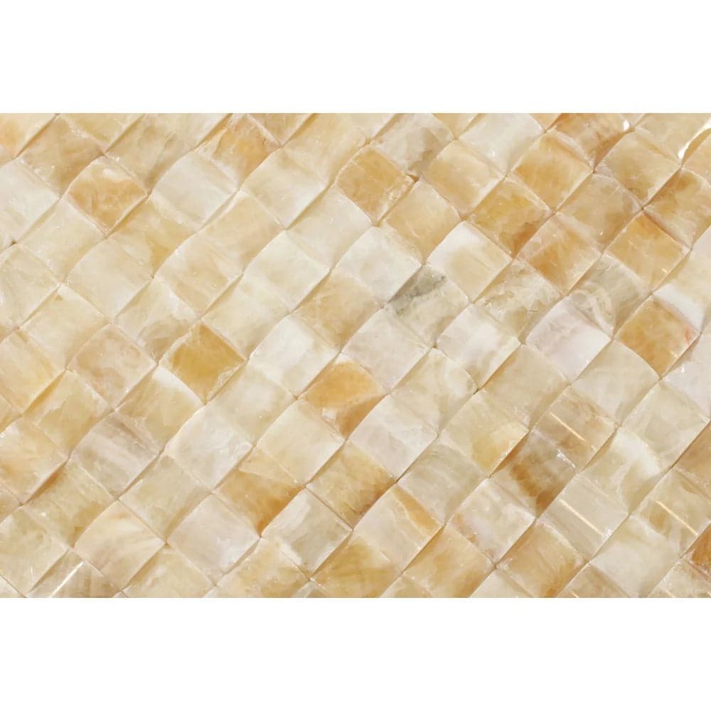 Honey Onyx 3D Pillow Polished Mosaic Tile - TILE & MOSAIC DEPOT