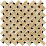 Honey Onyx Stanza with Black Dots Polished Mosaic Tile - TILE & MOSAIC DEPOT
