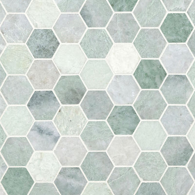 Ming Green Marble 2x2 Hexagon Mosaic Tile