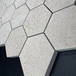 Golden Beach Limestone 2x2 Hexagon Honed Mosaic Tile - TILE & MOSAIC DEPOT