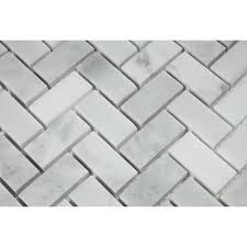 Bianco Caldo Mugla White 1x2 Herringbone Polished Mosaic Tile - TILE & MOSAIC DEPOT