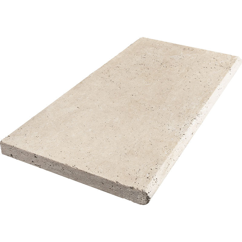 Ivory Travertine 12x24 3 cm Tumbled Pool Coping | TILE & MOSAIC DEPOT