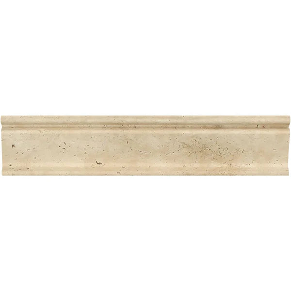 Ivory Travertine 2 1/2 x 12 Honed Crown Molding - TILE & MOSAIC DEPOT