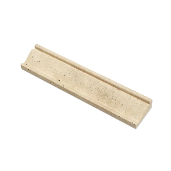 Ivory Travertine 2 1/2 x 12 Honed Crown Molding - TILE & MOSAIC DEPOT