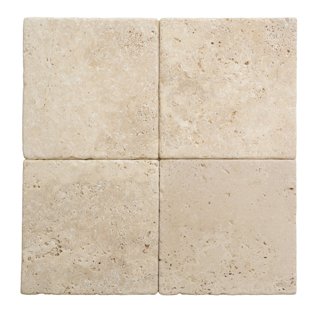 Ivory Travertine 8X8 Paver Tumbled