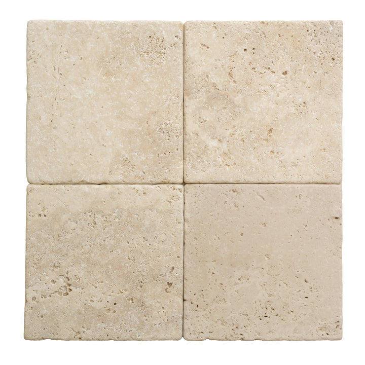 Ivory Travertine 8X8 Paver Tumbled