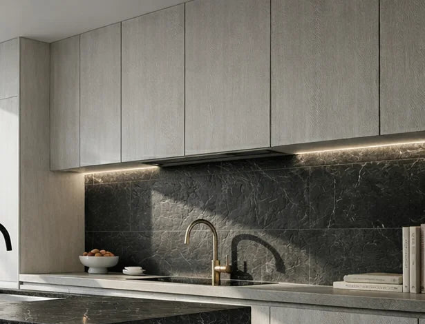 Nero Marquina Marble 16x24 Leathered Tile - TILE AND MOSAIC DEPOT