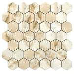 2x2 Latravonya Travertine Filled Honed Hexagon Mosaic Tile - TILE & MOSAIC DEPOT