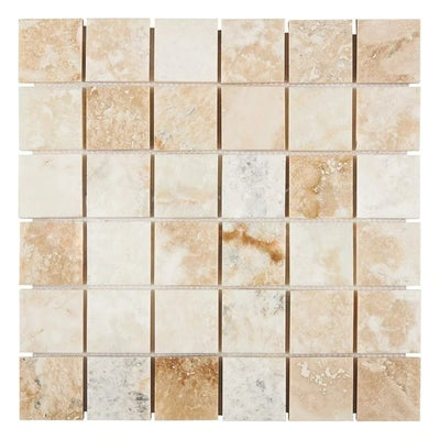 2x2 Latravonya Filled Honed Travertine Mosaic Tile - TILE & MOSAIC DEPOT