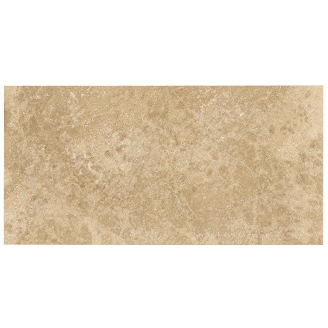 Walnut Travertine 12x24 Filled Honed Straight Edge Tile - TILE & MOSAIC DEPOT