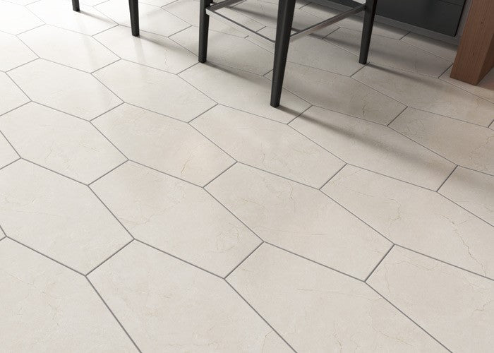 Marfil 9x19 Long Hexagon Polished Porcelain Tile - TILE AND MOSAIC DEPOT