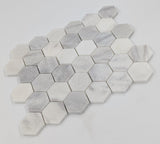 Bianco Caldo Mugla White 2x2 Hexagon Polished Mosaic Tile - TILE & MOSAIC DEPOT