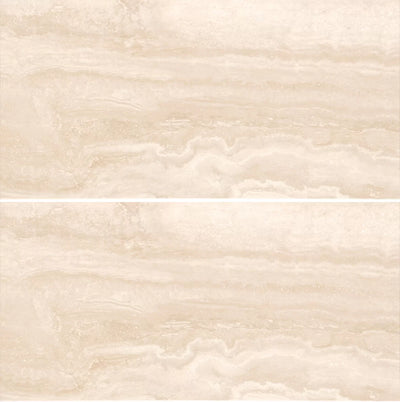 Navona Travertine Look 24x48 Matte Rectified Porcelain Tile - TILE & MOSAIC DEPOT