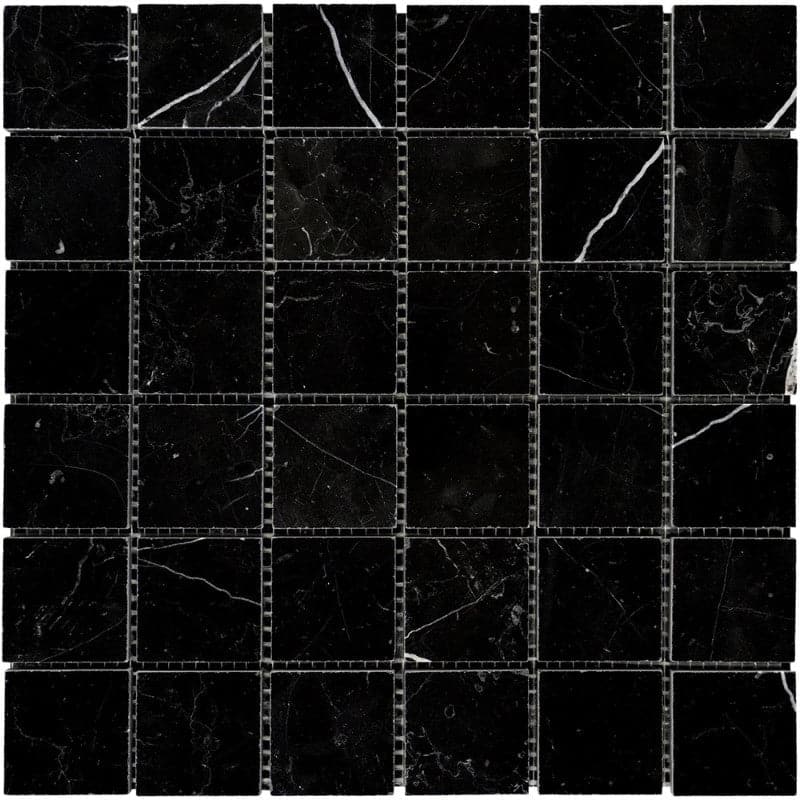 Nero Marquina Marble 2x2 Polished Mosaic Tile - TILE AND MOSAIC DEPOT
