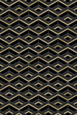 Nero Marquina Wave With Brass Black Mosaic Tile - TILE & MOSAIC DEPOT