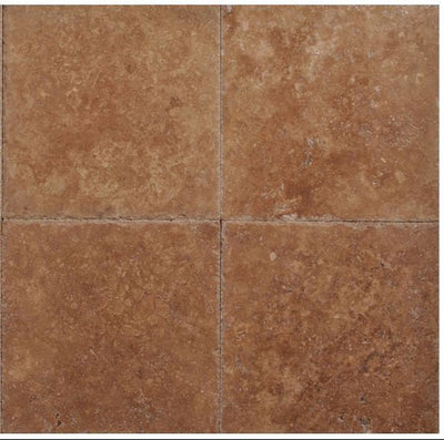 Noce Travertine 16x24 Unfilled Brushed Chiseled Tile (Clearance) - TILE & MOSAIC DEPOT