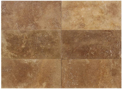 Noce Travertine 12x24 Filled Honed Straight Edge Tile