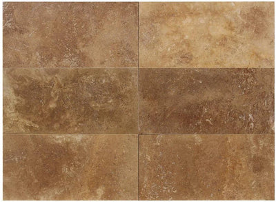 Noce Travertine 6x24 Filled Honed Straight Edge Tile (Clearance) - TILE & MOSAIC DEPOT