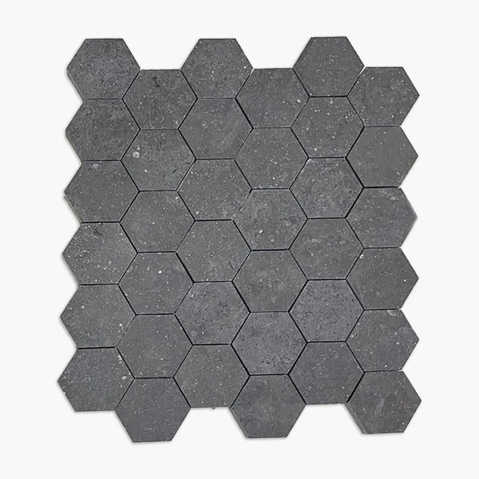 Nova Blue Limestone 2x2 Hexagon Honed Mosaic Tile | TILE & MOSAIC Nova Blue Limestone 2x2 Hexagon Honed Mosaic Tile | TILE & MOSAIC