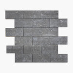 Nova Blue Limestone 2x4 Honed Brick Mosaic Tile - TILE & MOSAIC DEPOT