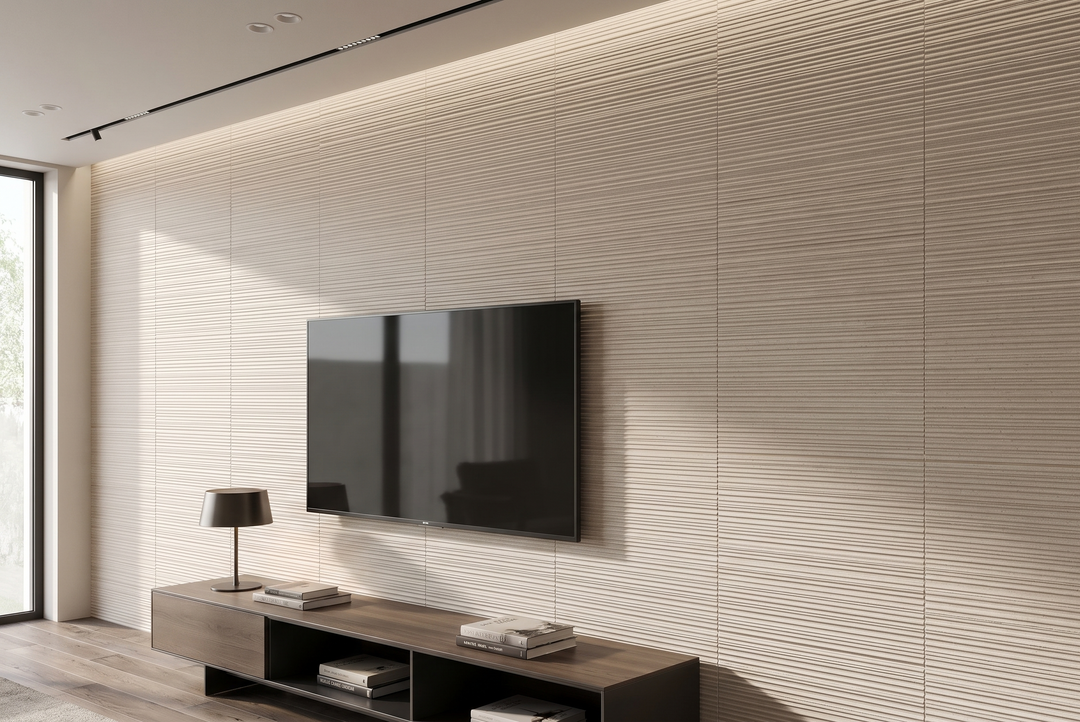 Beige limestone Bamboo tile 12x24 from TILE AND MOSAIC DEPOT, showing natural stone surface with smooth, matte finish.