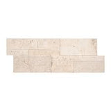 Ivory Travertine 9x24 XL Rockmount Split Face Stacked Stone Ledger Panel - TILE & MOSAIC DEPOT