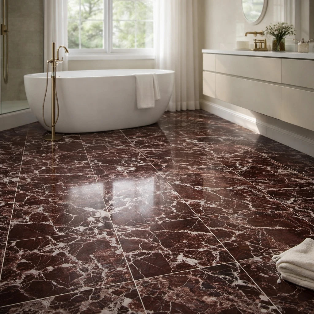 Rosso Levanto Red Marble 12x12 Polished Tile - TILE AND MOSAIC DEPOT