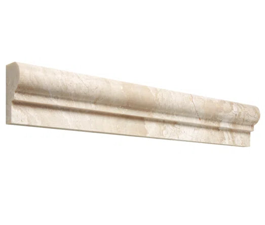 Royal Beige Diana Marble 2x12 1 Step Chairrail Polished Liner - TILE & MOSAIC DEPOT