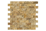 Scabos Travertine 1x2 Split Face Mosaic Tile (Clearance)