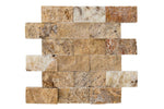 Scabos Travertine 2x4 Split Face Mosaic Tile - TILE & MOSAIC DEPOT