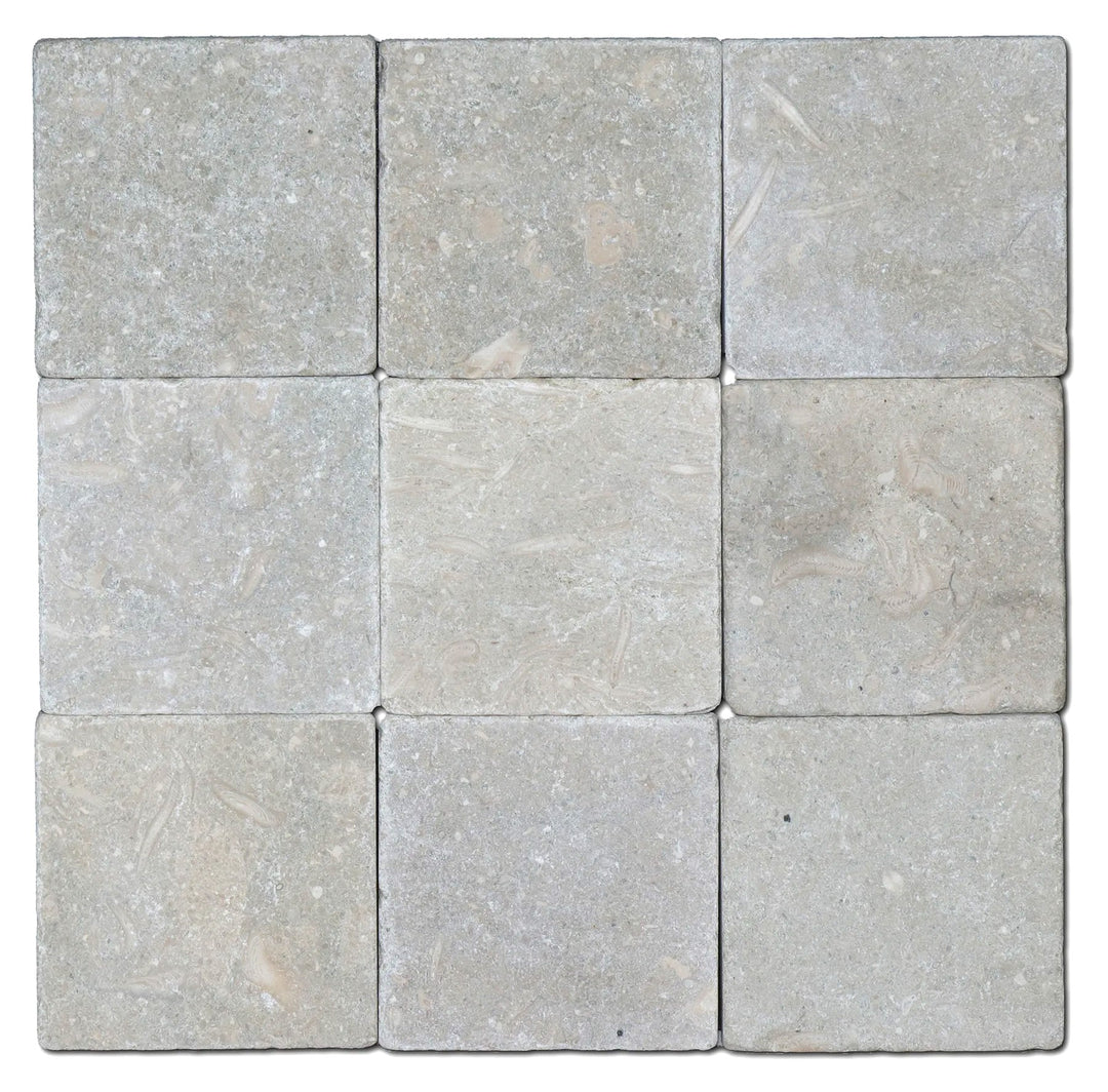 Seagrass Limestone 4x4 Tumbled Tile - TILE & MOSAIC DEPOT