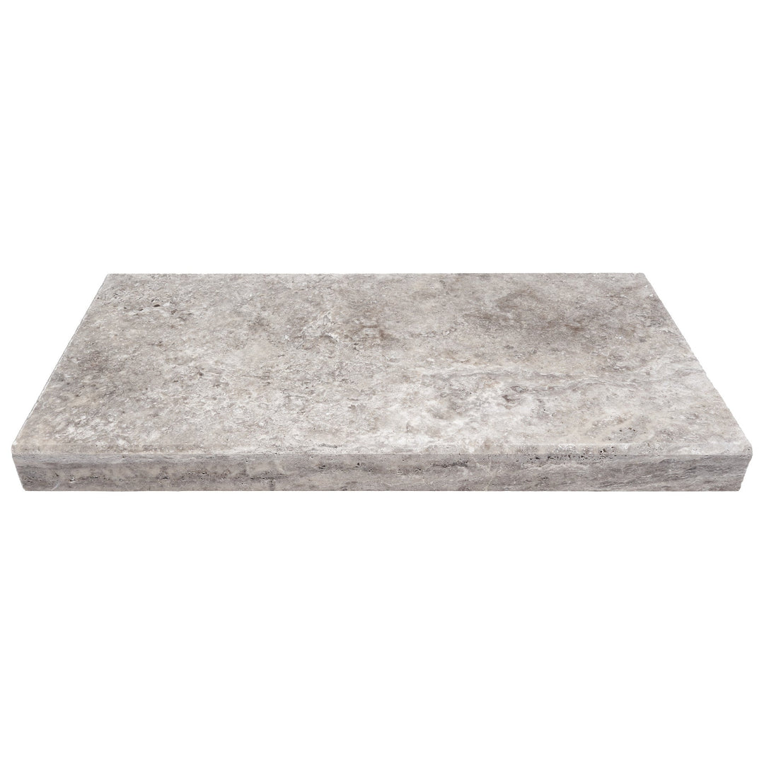 silver travertine modern edge 5 cm