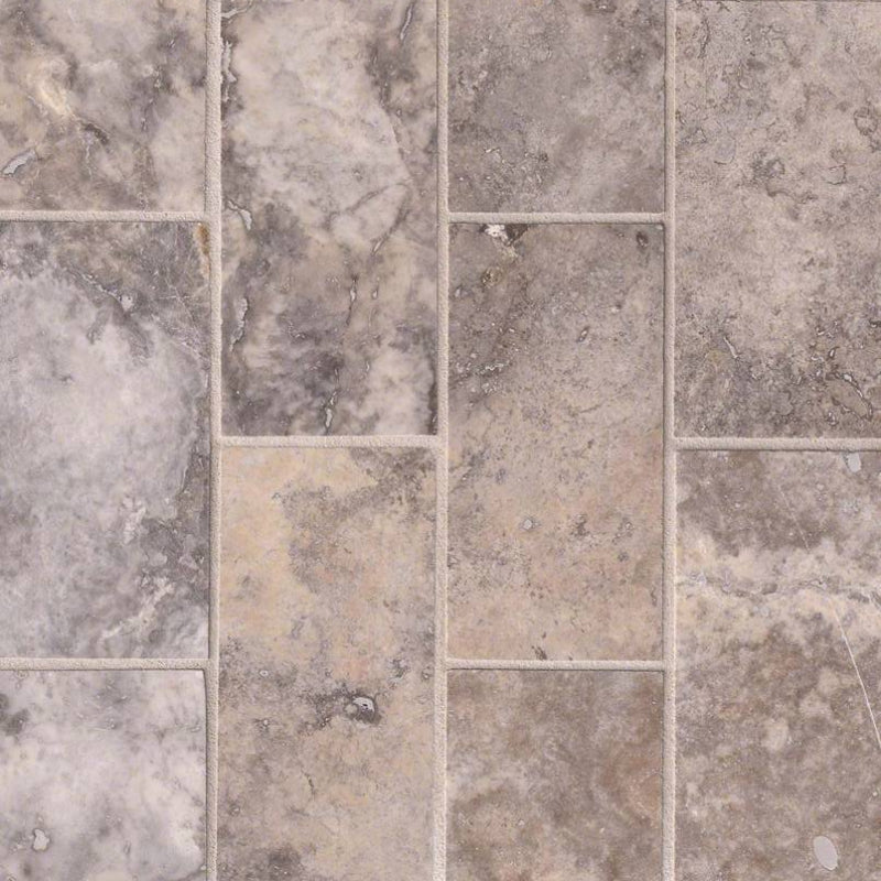 Silver Travertine 3x6 Honed Tile