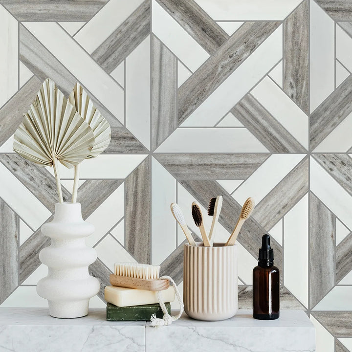 Palissandro (Skyline) Marble Parquet Pattern Honed Mosaic