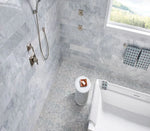 White Carrara Marble Sliced Marble Pebble Mosaic Tile - TILE & MOSAIC DEPOT