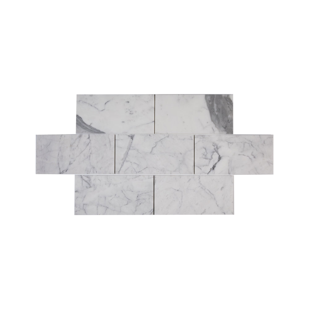 Statuario Marble 3X6 Honed Tile - TILE & MOSAIC DEPOT