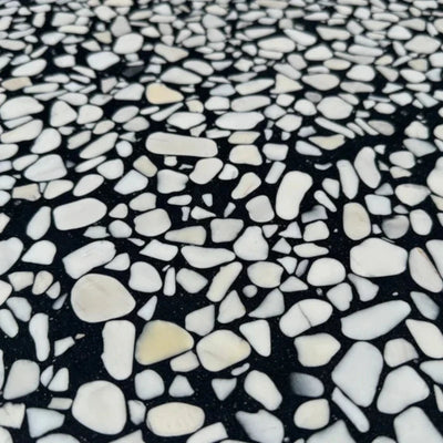 Arctic Black 24x24 Polished Terrazzo Tile