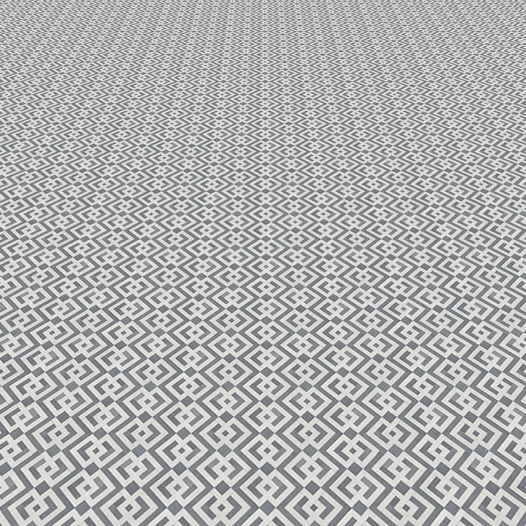 Thassos &  Blue Marble Sirius Polished Waterjet Mosaic Tile - TILE & MOSAIC DEPOT