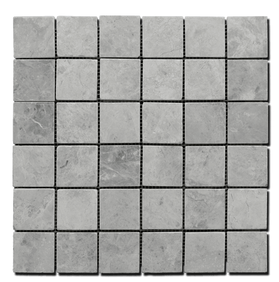 Tundra Gray Marble 2x2 Tumbled Mosaic Tile - TILE & MOSAIC DEPOT