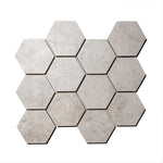 Unicom Evostone Ivory Hexagon Ceramic Mosaic Tile - TILE & MOSAIC DEPOT