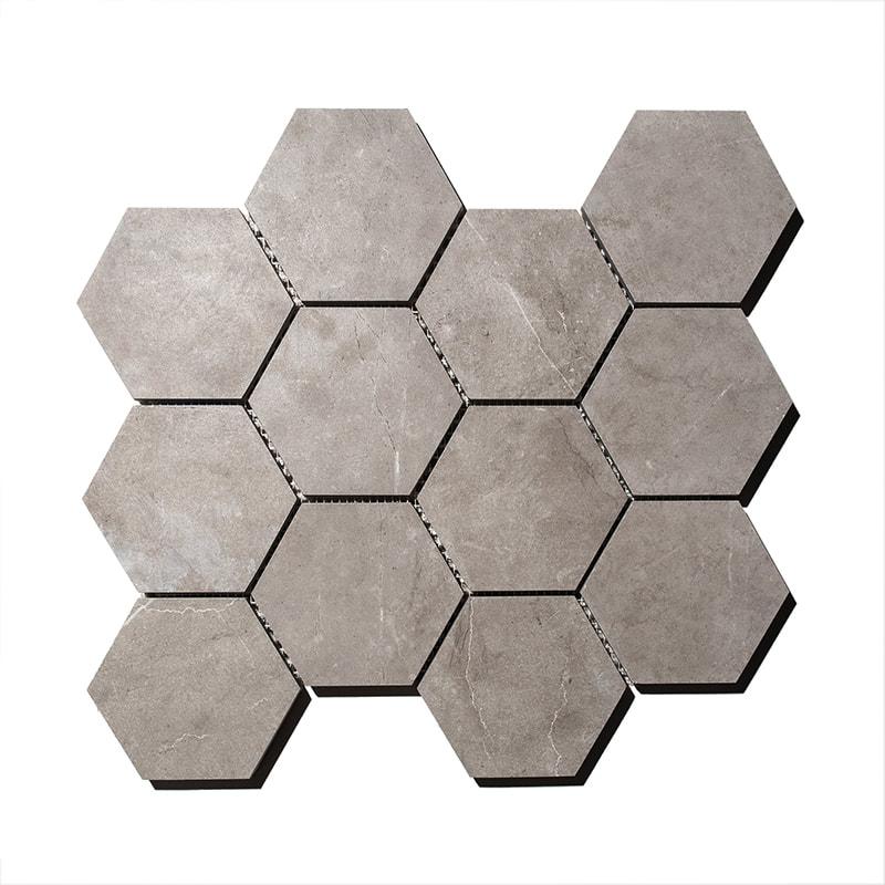 Unicom Evostone Mist Hexagon Ceramic Mosaic Tile - TILE & MOSAIC DEPOT