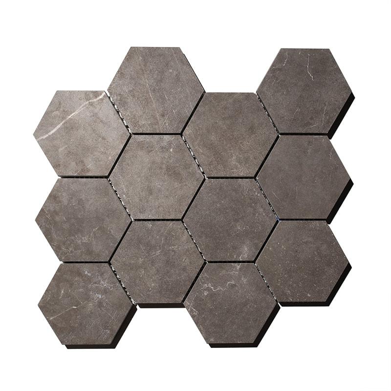 Unicom Evostone Natural Hexagon Ceramic Mosaic Tile - TILE & MOSAIC DEPOT