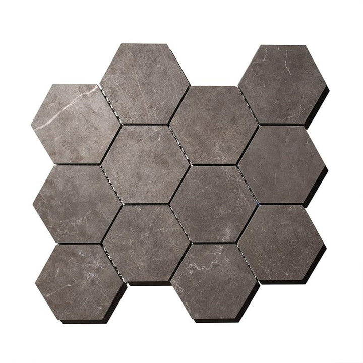 Unicom Evostone Natural Hexagon Ceramic Mosaic Tile - TILE & MOSAIC DEPOT