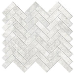 Bianco Congelato Nimbus Marble 1x3 Herringone Honed Mosaic Tile - TILE & MOSAIC DEPOT