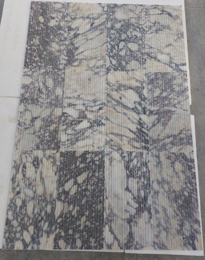 Calacatta viola fluted tile 12x24